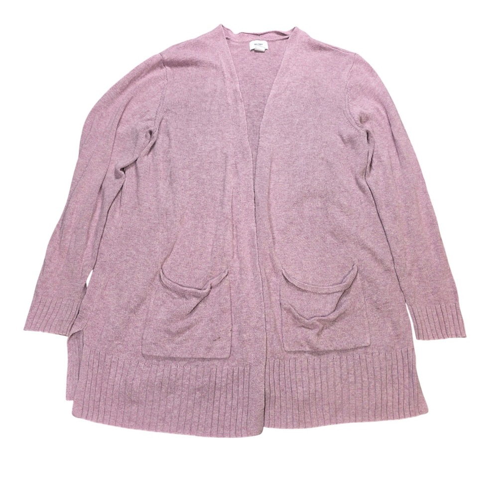 Old Navy Open Front Longline Cardigan Women's Size XL Purple Heathered Pockets